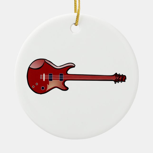 Bass guitar ceramic tree decoration (Front)
