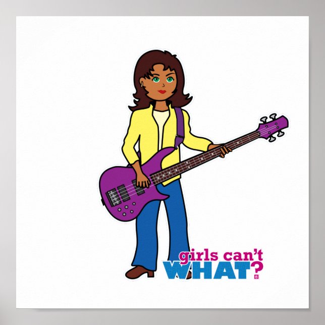 Bass Guitar Girl Poster (Front)