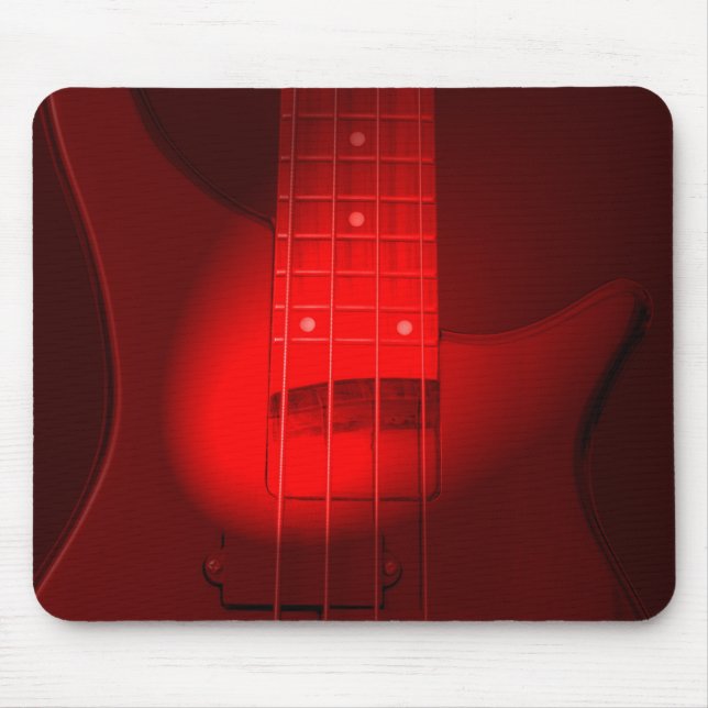 Bass Guitar Modern Trendy Music Template Mouse Pad (Front)