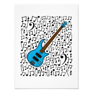 Bass Guitar Musical Notes Bassist Musician Photo Print