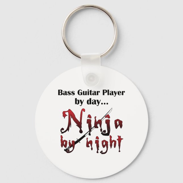 Bass Guitar Ninja Key Ring (Front)