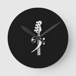 Bass Guitar Player- Bass Guitar Musician Round Clock