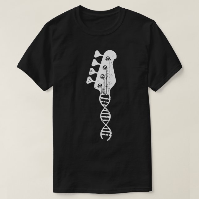 Bass Guitar Player Bassist Shirt DNA Guitar Bass (Design Front)