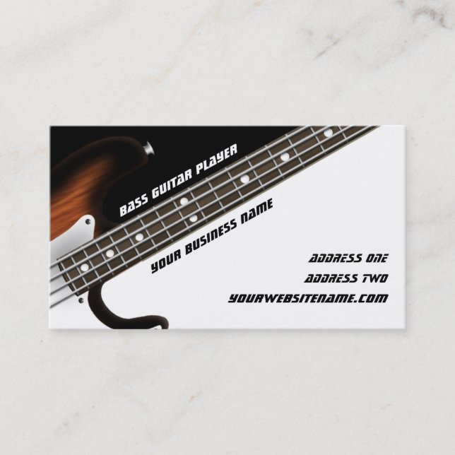 Bass Guitar Player Business Card (Front)