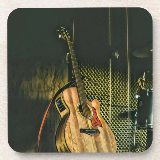 Bass guitar player coaster (Front)