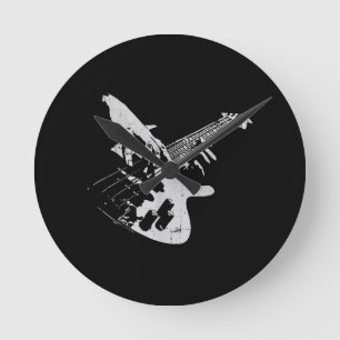 Bass Guitar Player Gift Bassist Round Clock