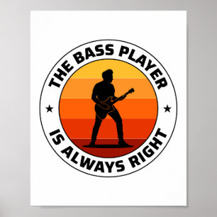 Bass Guitar Player Music Musician Bassist Retro Poster