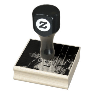 Bass guitar player rubber stamp