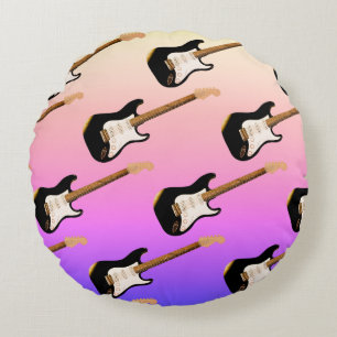 Bass , Guitar Round throw cushion