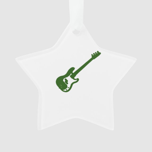 bass guitar slanted green graphic ornament (Front)