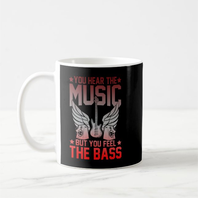 Bass Guitar Wings Musicver Rock Band Coffee Mug (Left)