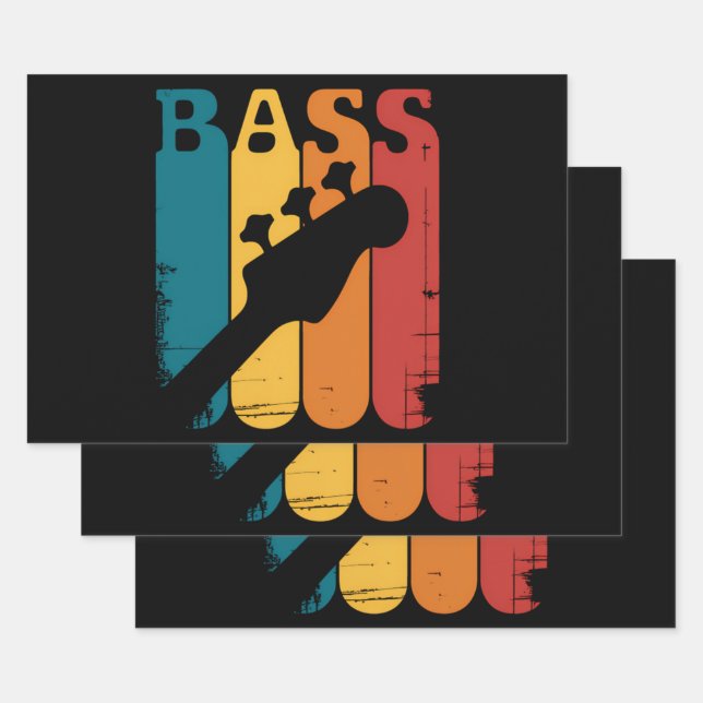 Bass Guitar Wrapping Paper Sheet (Set)