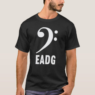 Bass Guitarist Eadg Bass F Clef Music Symbol Stave T-Shirt