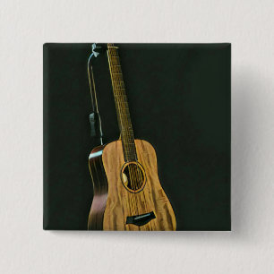 Bass guitarist gift 15 cm square badge