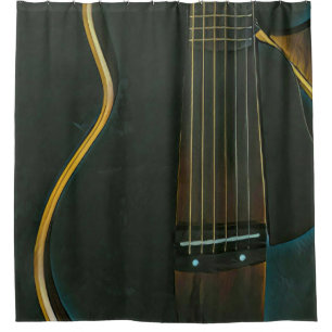 Bass guitarist gift shower curtain