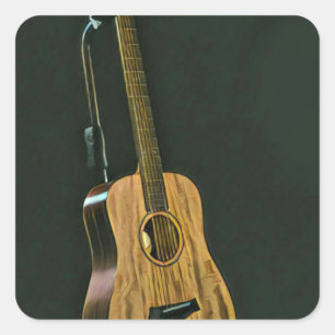 Bass guitarist gift square sticker