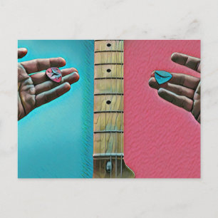Bass guitarist gifts postcard