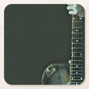 Bass guitarist gifts square paper coaster