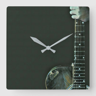 Bass guitarist gifts square wall clock