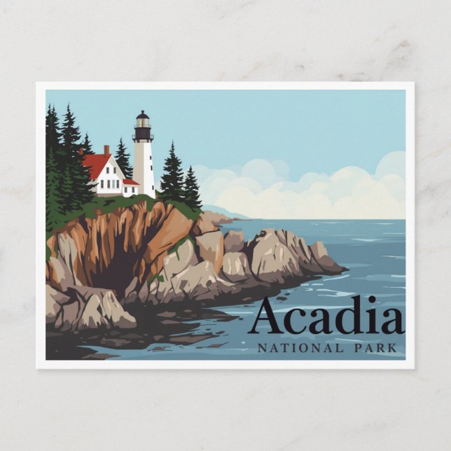 Bass Harbor Head Light Vintage Postcard (Front)