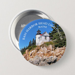 Bass Harbor Head Lighthouse Maine Large Button Pin