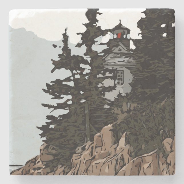 BASS HARBOR HEAD STONE COASTER (Front)