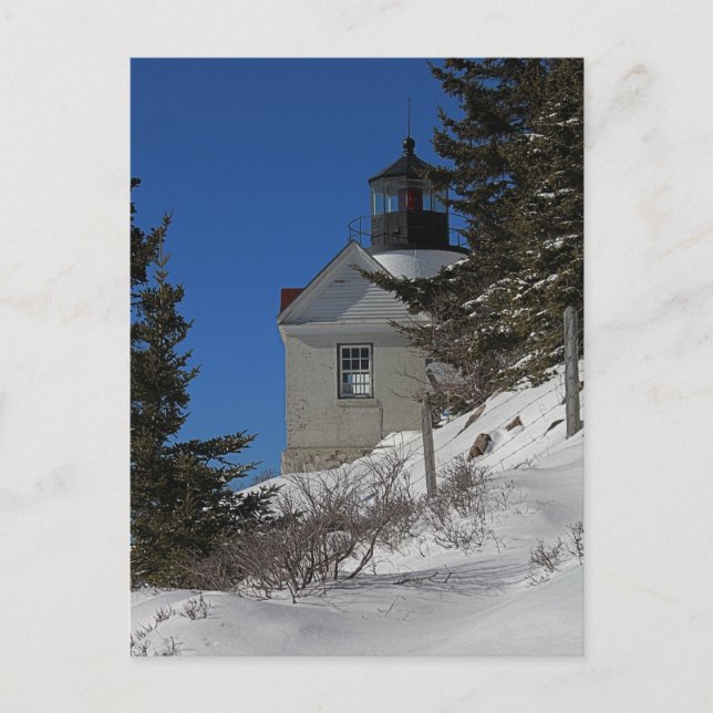 Bass Harbour Light in Winter Postcard (Front)