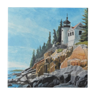 Bass Harbour Lighthouse Ceramic Tile
