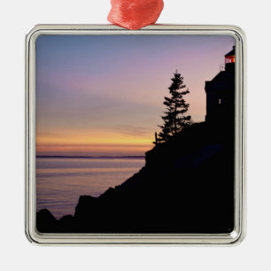 Bass Harbour lighthouse on Mt. Desert Island, Metal Tree Decoration