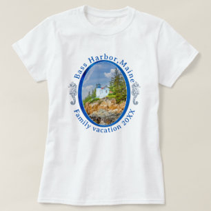 Bass Harbour Maine Family Vacation with Date T-Shirt