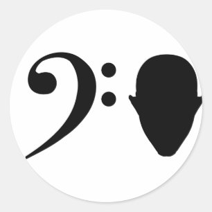 Bass Head Classic Round Sticker