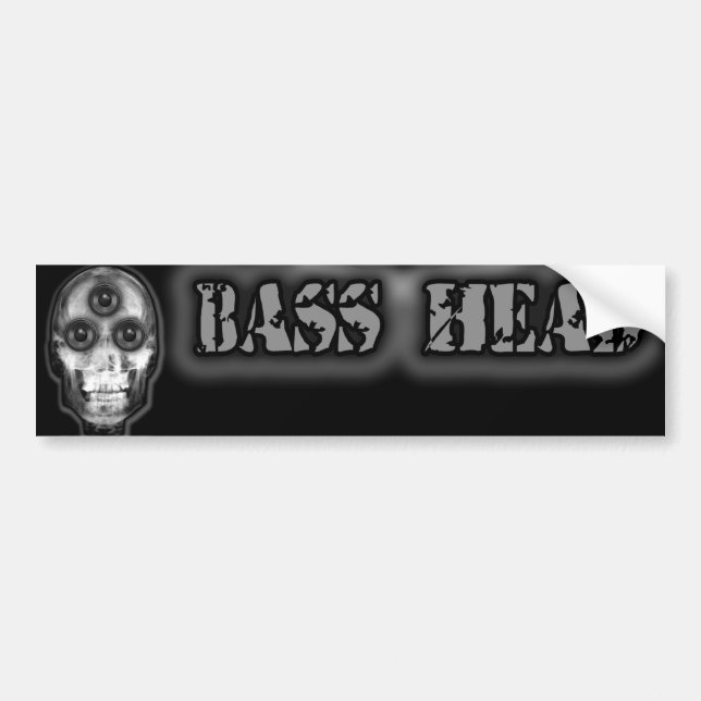 BASS HEAD Dubstep Artist Bumper Sticker (Front)
