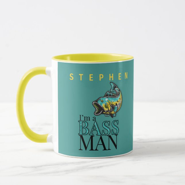 Bass Man Humour with Name Mug (Left)