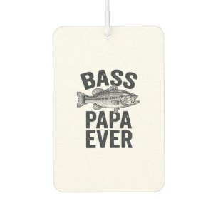 Bass Papa Ever Vintage Fishing Dad Shirt Design_1 Car Air Freshener
