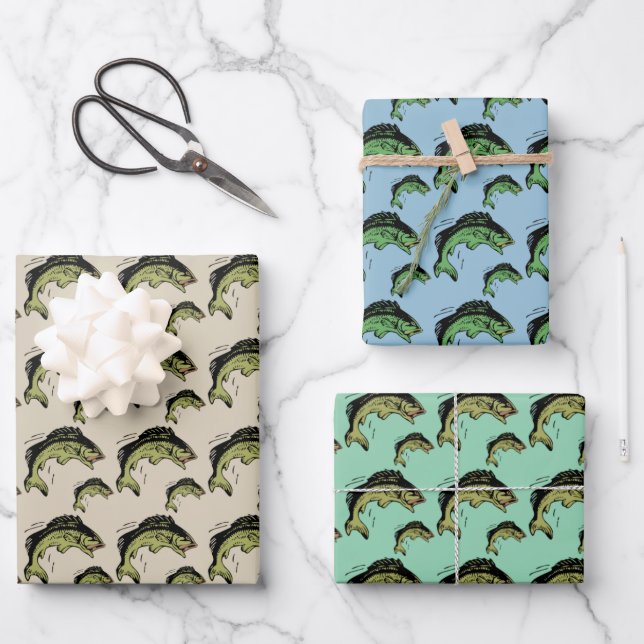 Bass Pattern Bundle Wrapping Paper Sheet (Front)