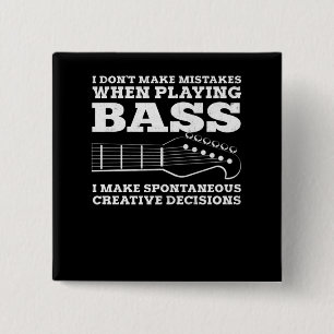 Bass Player 15 Cm Square Badge