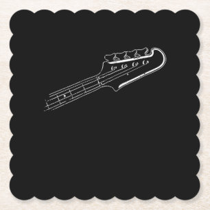 Bass Player Bass Guitar Musical Design Paper Coaster