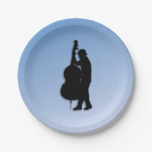 Bass Player Blue Paper Plate