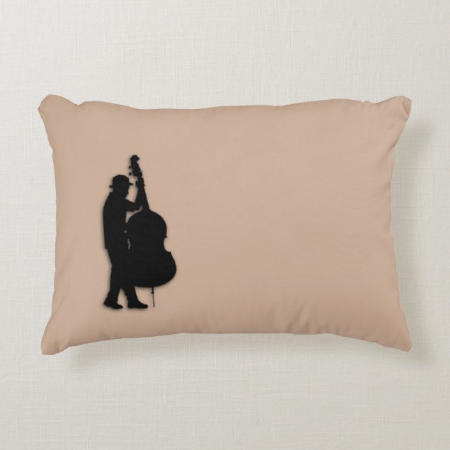 Bass Player Brown Decorative Cushion (Front)