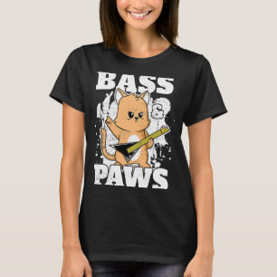 Bass Player Cat Bass Guitar Paw Rock'n'Roll Bassis T-Shirt