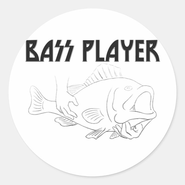 Bass Player Classic Round Sticker (Front)