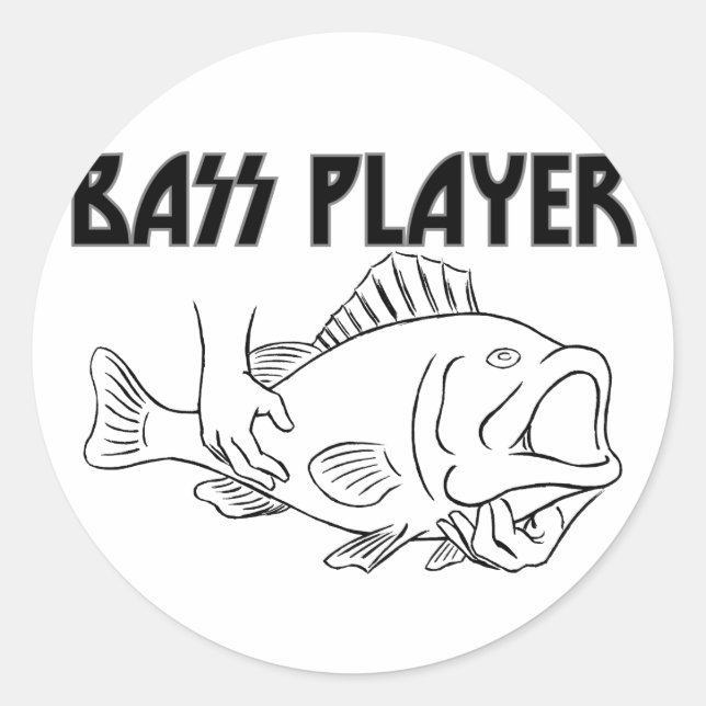 Bass Player Classic Round Sticker (Front)