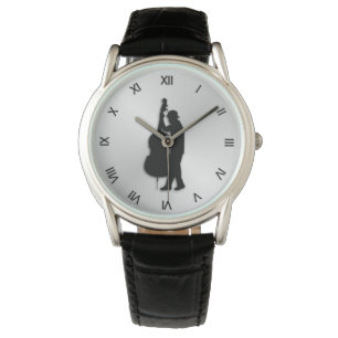 Bass Player Musician Black Numbers Watch