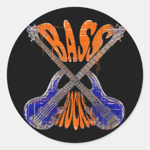 Bass Rocks Classic Round Sticker