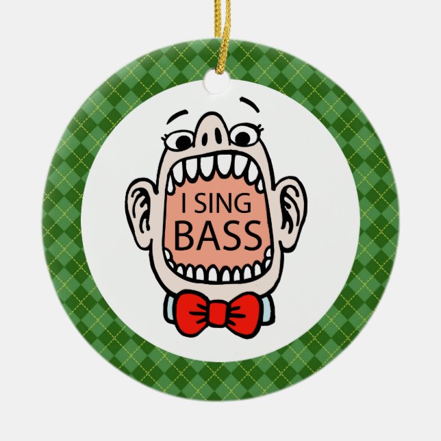 Bass Singer Christmas Music Ornament (Front)