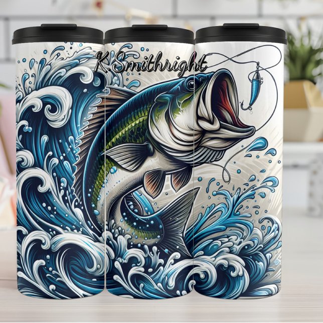 Bass Splashing Ocean Waves Thermal Tumbler (Creator Uploaded)