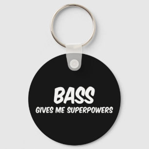 Bass Superpowers Funny Superhero Music Key Ring