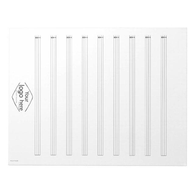 Bass Tab Notebook Custom Music School Logo Notepad (Front)