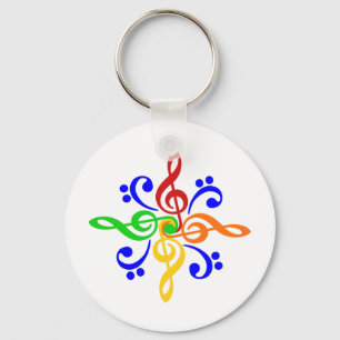 Bass & Treble Clef Design Key Ring