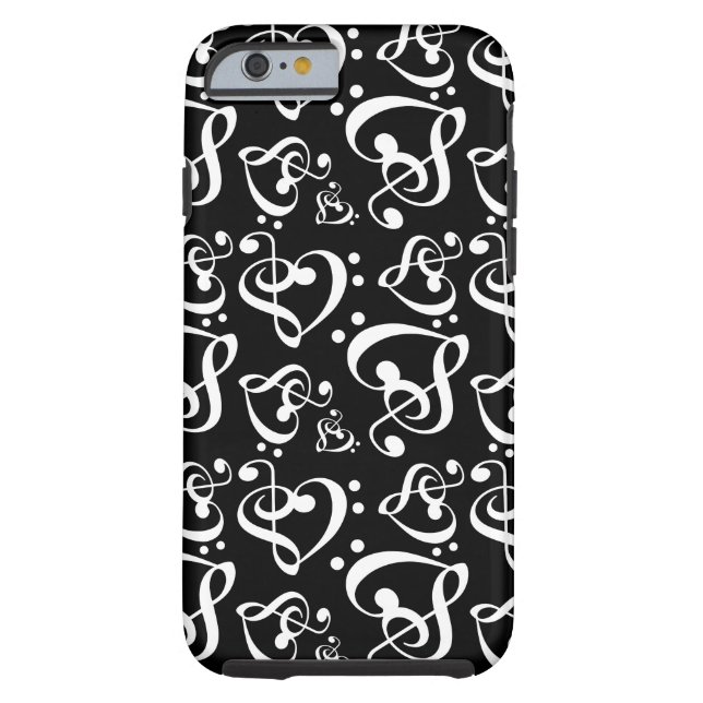 Bass Treble Clef Hearts Music Notes Pattern Case-Mate iPhone Case (Back)